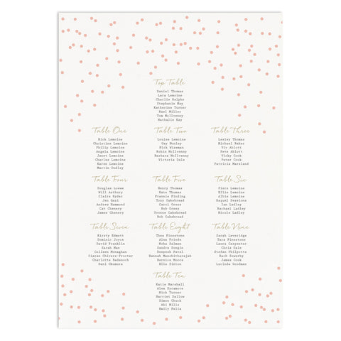 Confetti Table Plan - Russet and Gray