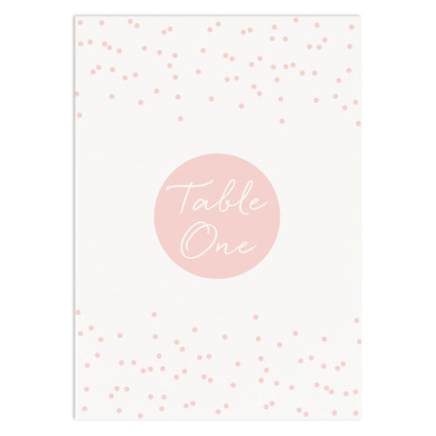 Confetti Table Numbers - Russet and Gray