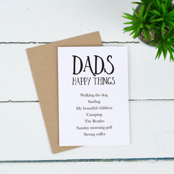 Dad’s Happy Things Card - Russet and Gray