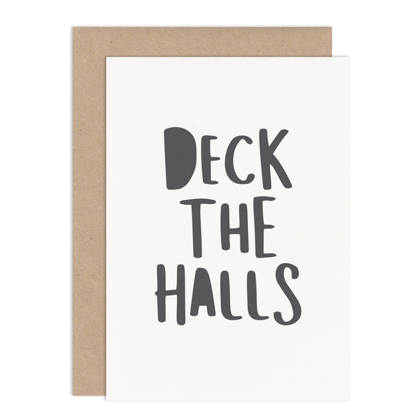 Deck The Halls Typographic Christmas Card