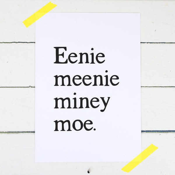 Eenie Meenie Miney Moe Nursery Print - Russet and Gray