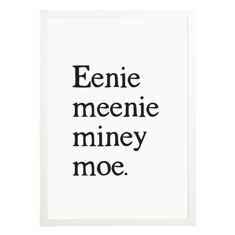 Eenie Meenie Miney Moe Nursery Print - Russet and Gray