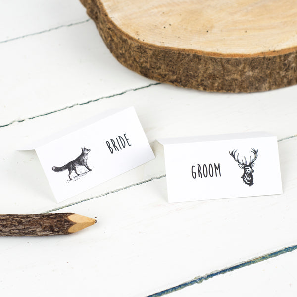 Enchanted Forest Personalised Wedding Place Cards