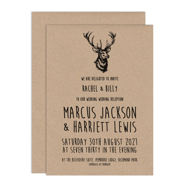 Enchanted Forest Wedding Invitations - Russet and Gray