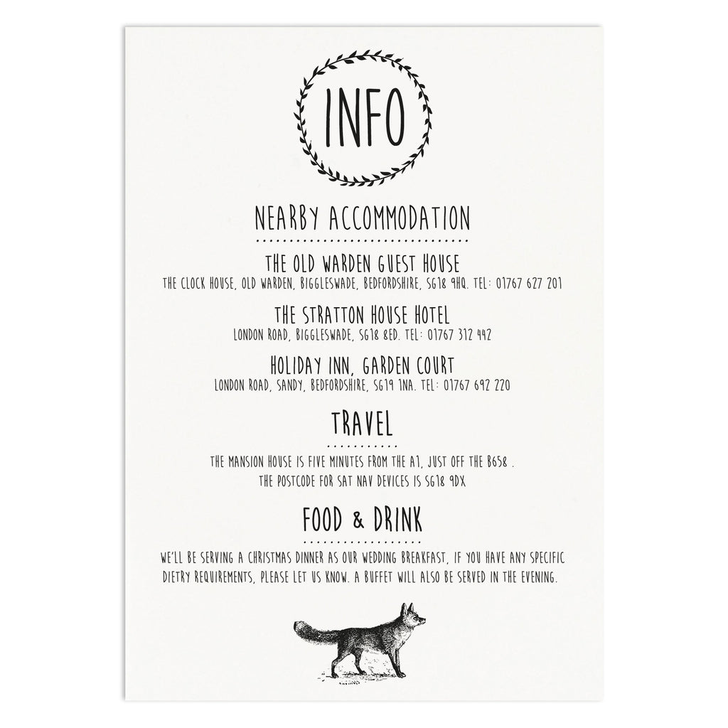 Enchanted Forest Information Card - Russet and Gray