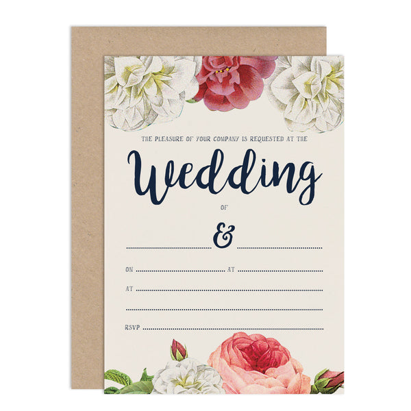 English Garden Floral DIY Wedding Stationery