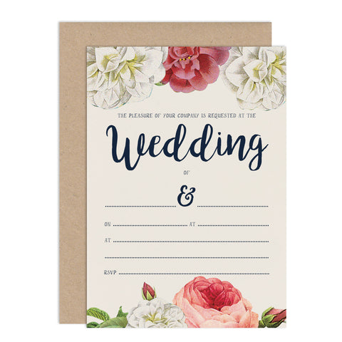 English Garden Floral DIY Wedding Stationery