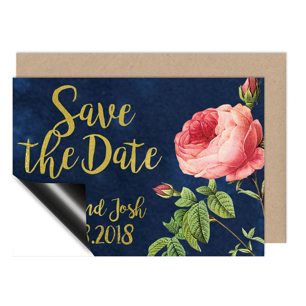 English Garden Wedding Save The Date Magnet - Russet and Gray