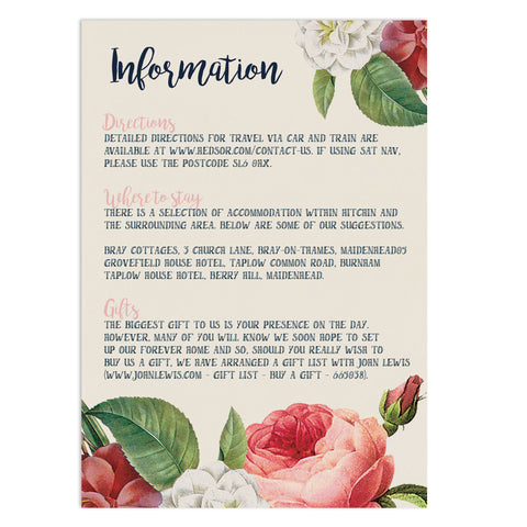 English Garden Information Card - Russet and Gray