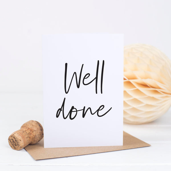 well done congratulations card