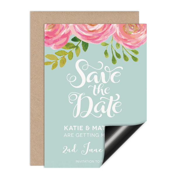 Floral Wedding Save The Date Magnet