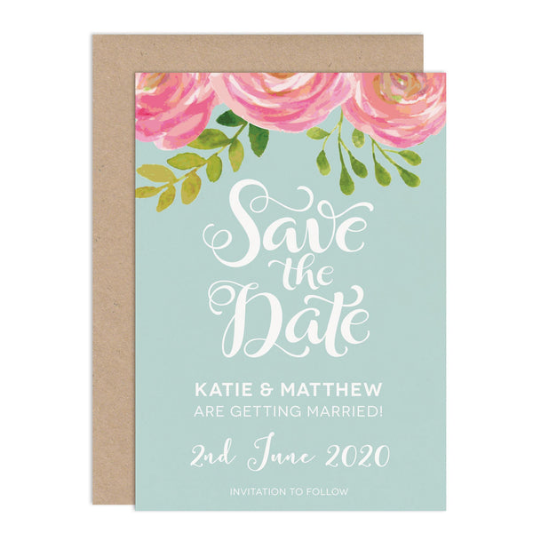 Floral Wedding Save The Date Card