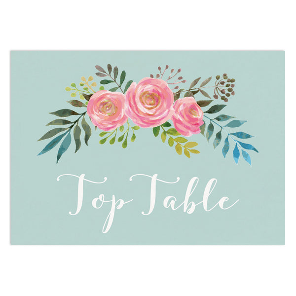 Floral Wedding Table Numbers