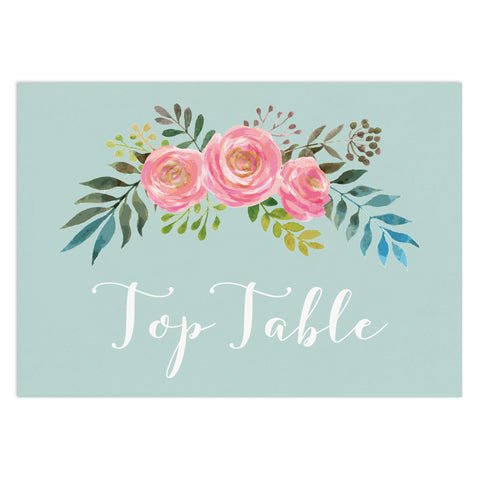 Floral Wedding Table Numbers