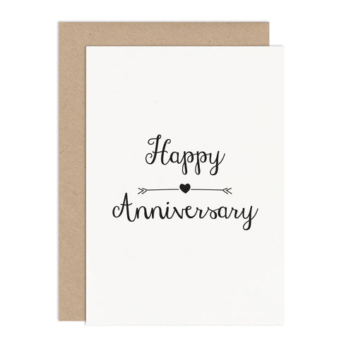 Anniversary Love Arrow Card - Russet and Gray