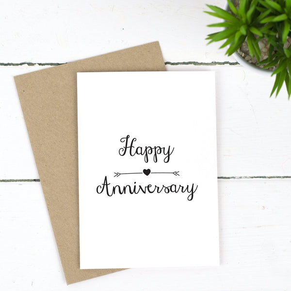 Anniversary Love Arrow Card - Russet and Gray