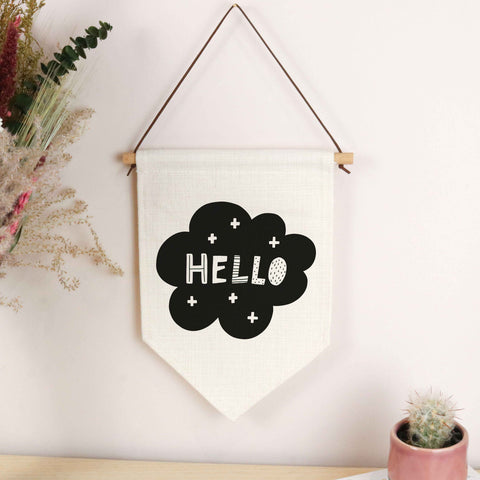 Hello Cloud Wall Banner Flag