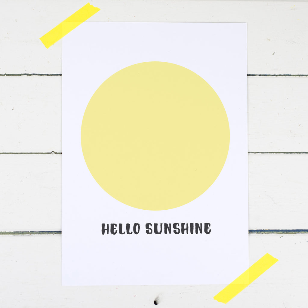 Hello Sunshine Nursery Print - Russet and Gray