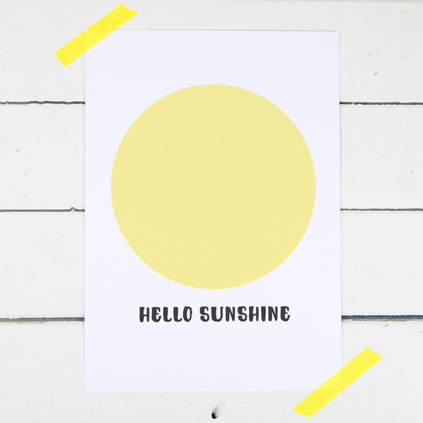 Hello Sunshine Nursery Print - Russet and Gray