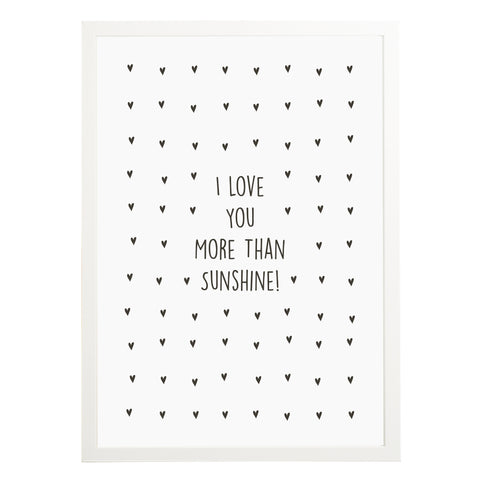 Personalised I Love You More Than Print - Russet and Gray