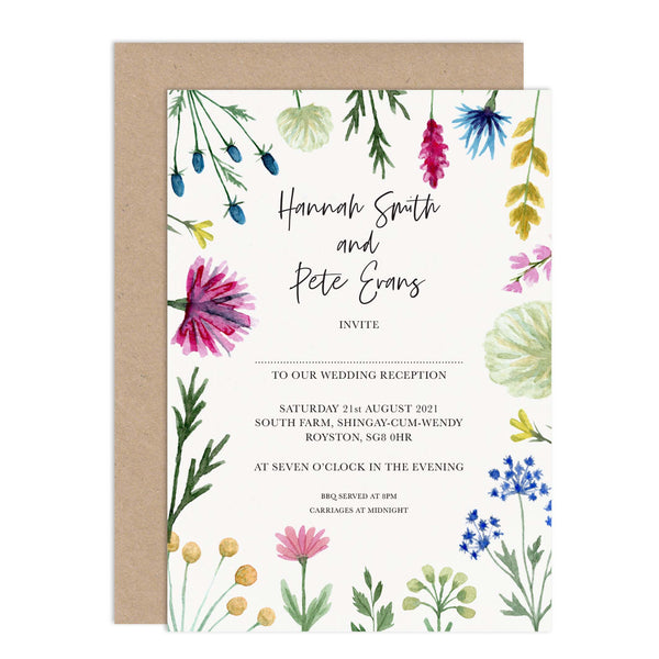 Wildflowers Wedding Reception Invitation