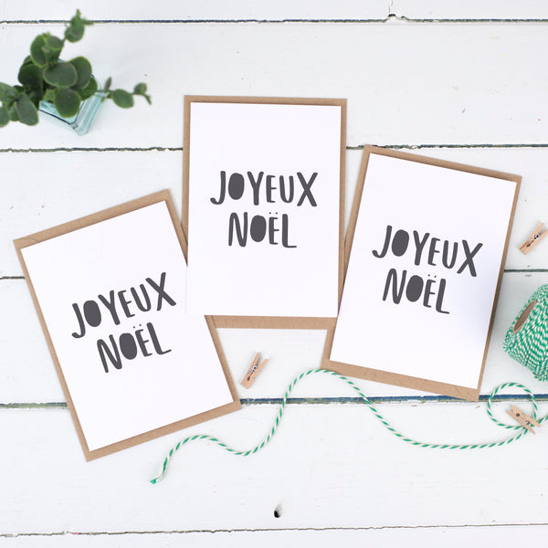 Joyeux Noel Typographic Christmas Card