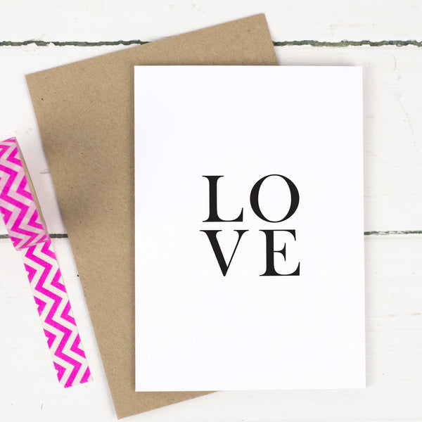 LOVE Card - Russet and Gray