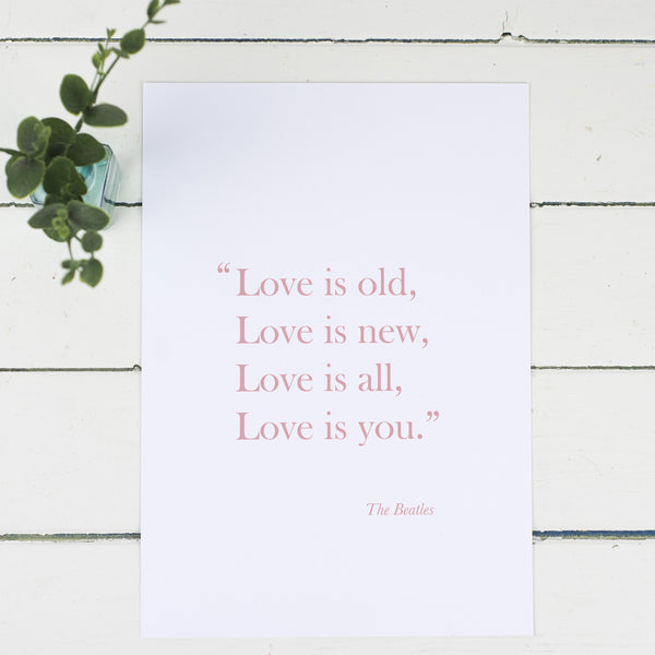 ‘Love Is Old, Love Is New’ Print - Russet and Gray
