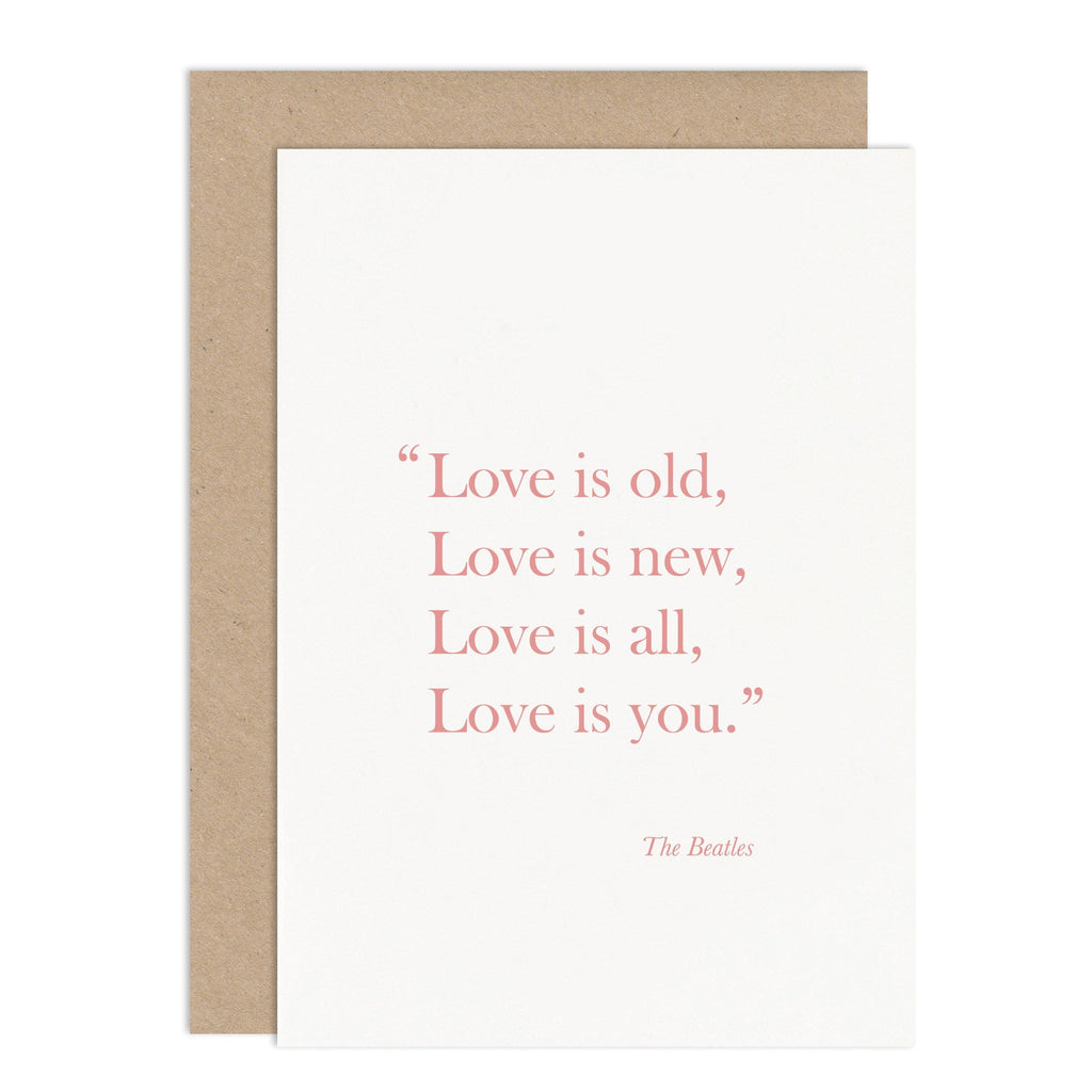 ‘Love Is Old, Love Is New’ Card - Russet and Gray