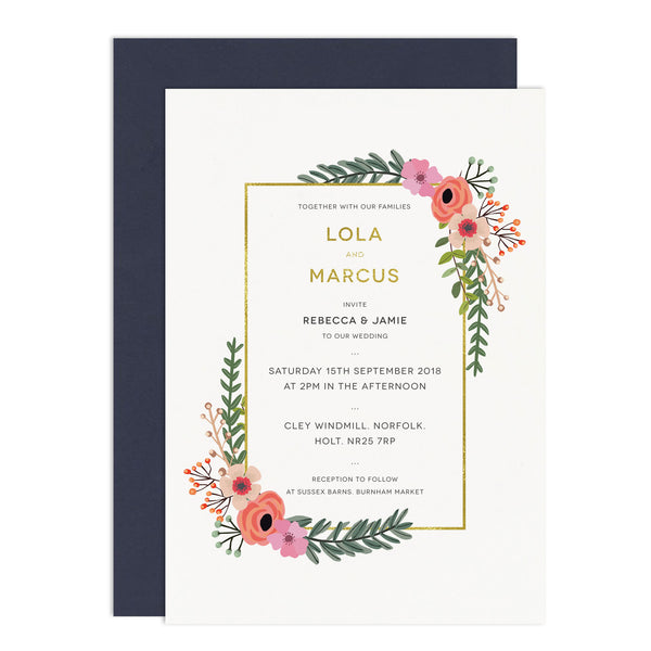 Personalised Modern Botanical Wedding Stationery