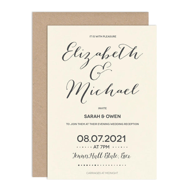 Modern Calligraphy Wedding Invitations - Russet and Gray