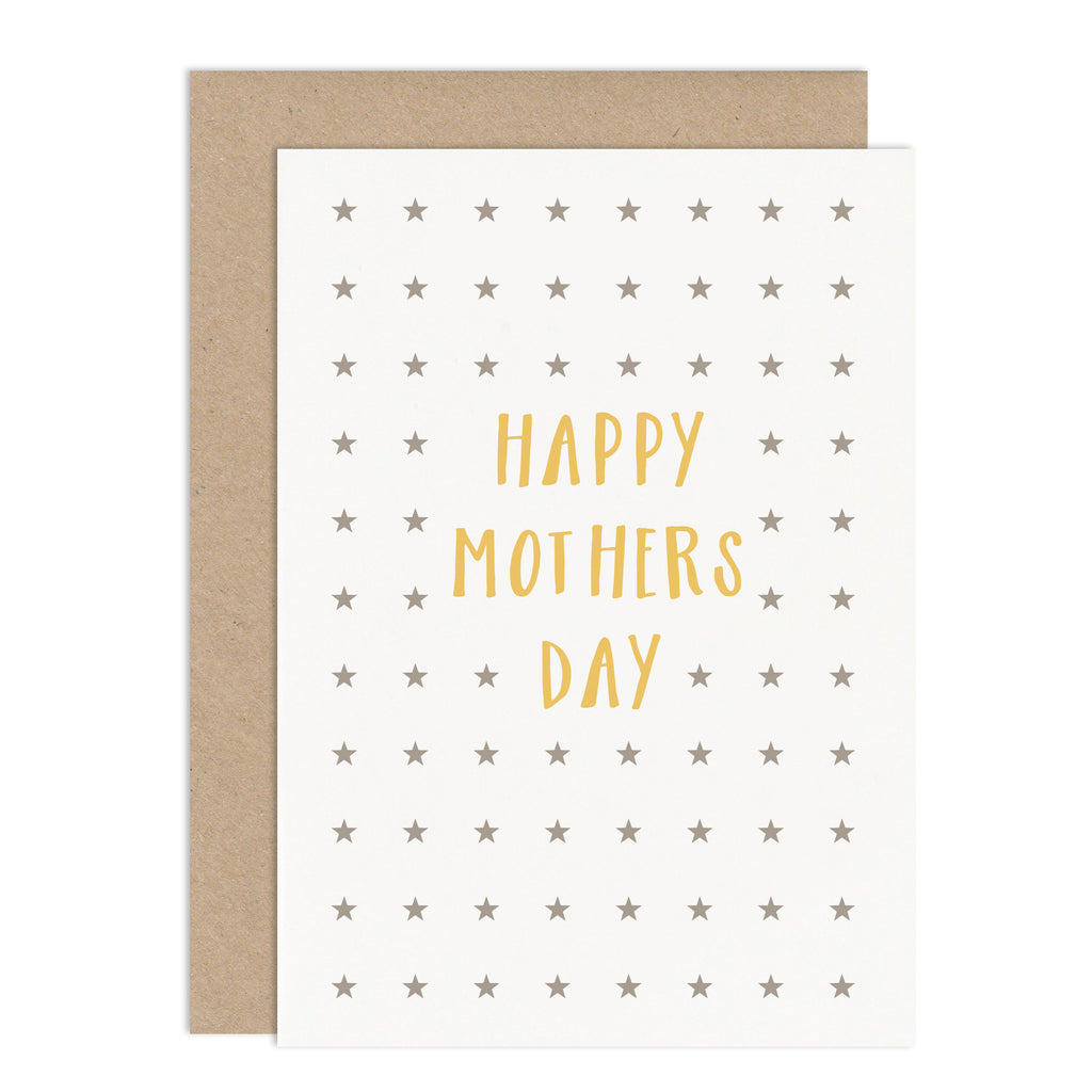 Modern Stars Mothers Day Card - Russet and Gray