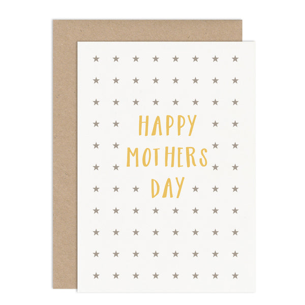 Modern Stars Mothers Day Card - Russet and Gray