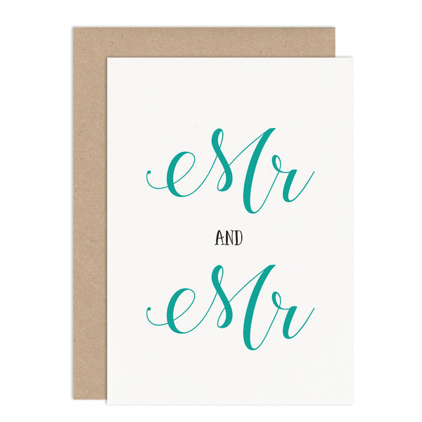 Mr & Mr Wedding Card - Russet and Gray