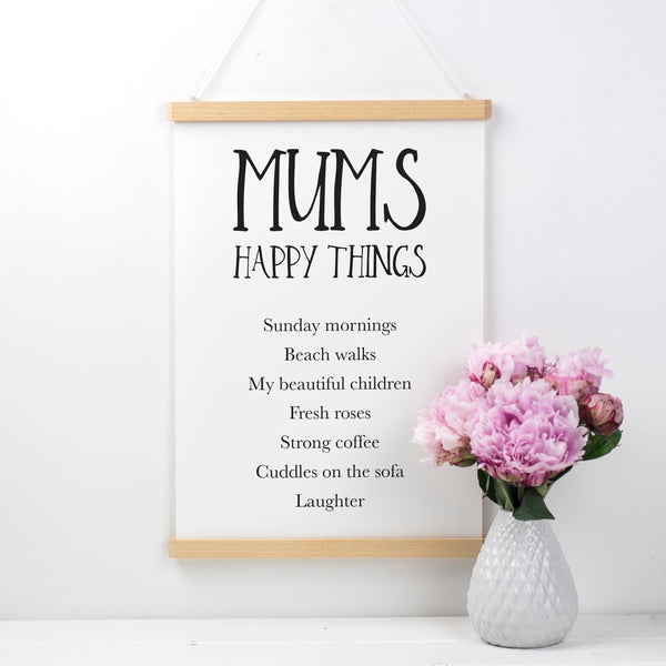 Personalised Mum’s Happy Things Print Things We Love About Mum