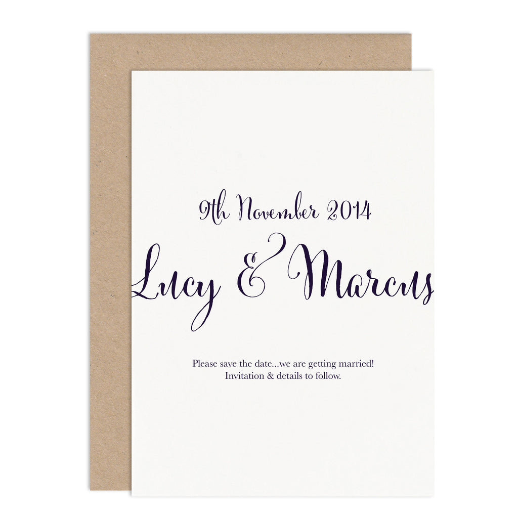 Nightgarden Wedding Save The Date Card - Russet and Gray