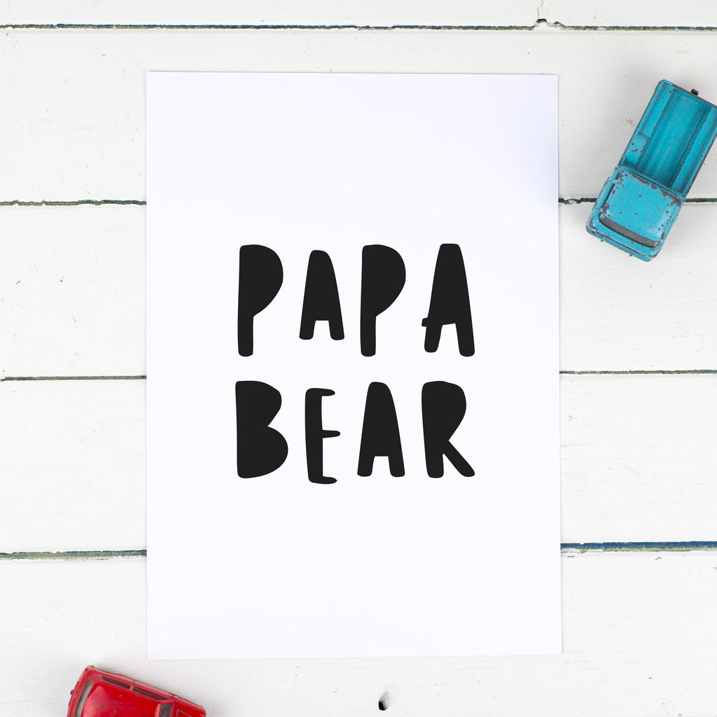 Papa Bear Fathers Day Print Gift For Dad
