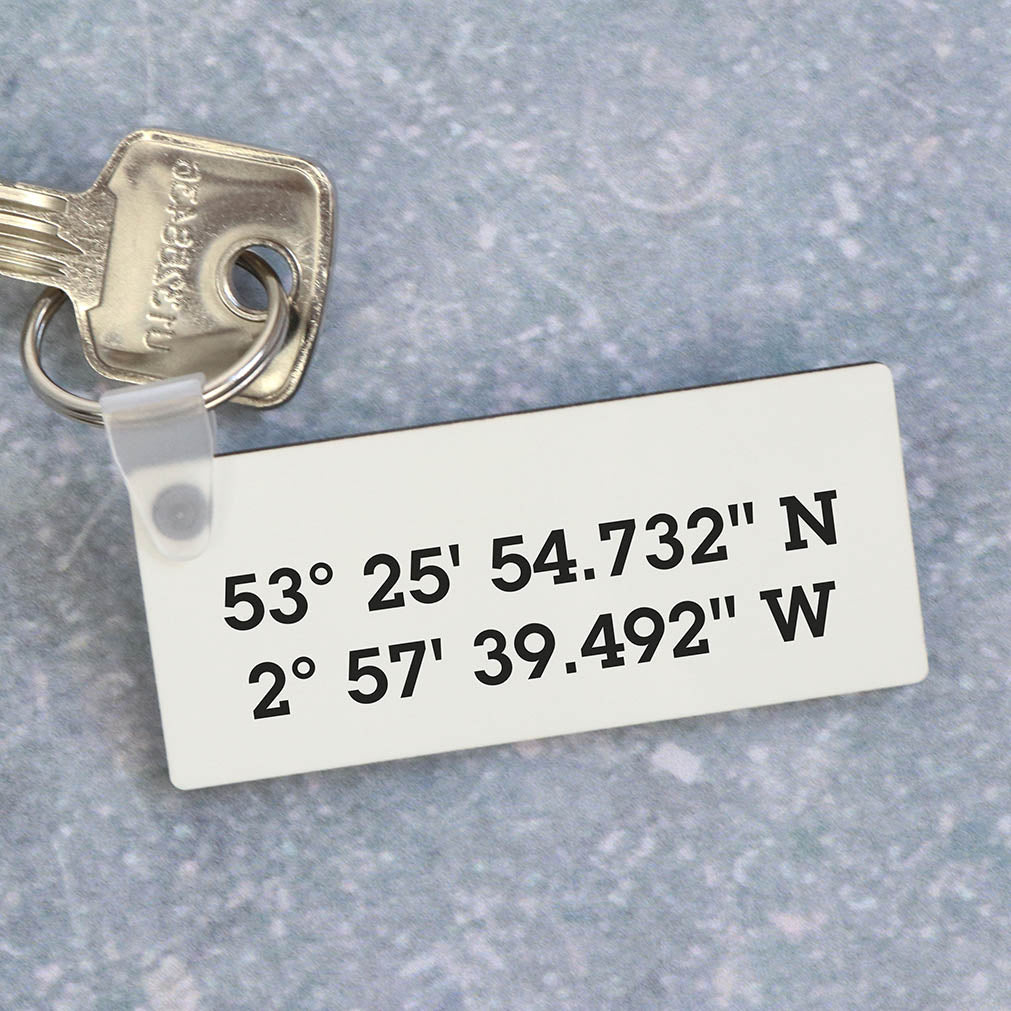 Personalised Coordinates Keyring Special location keyring