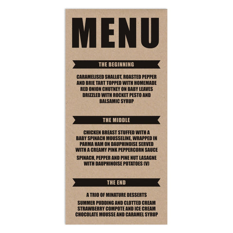 Retro Poster Wedding Menu