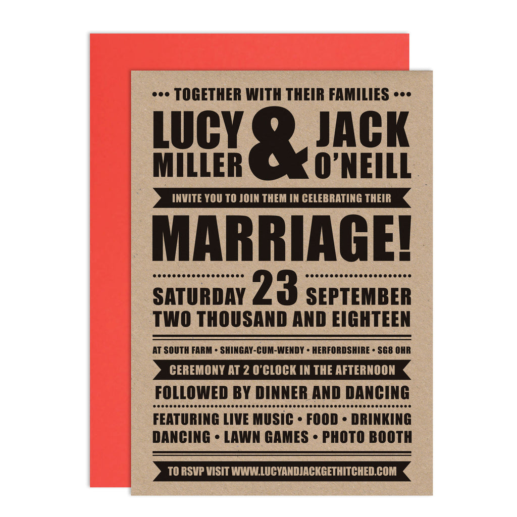 Retro Poster Wedding Invitations