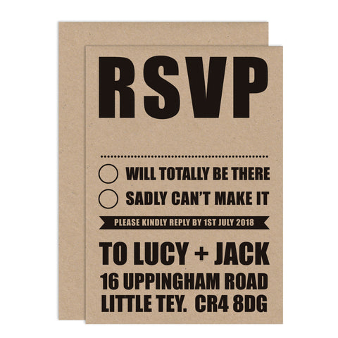 Retro Poster Wedding RSVP Card