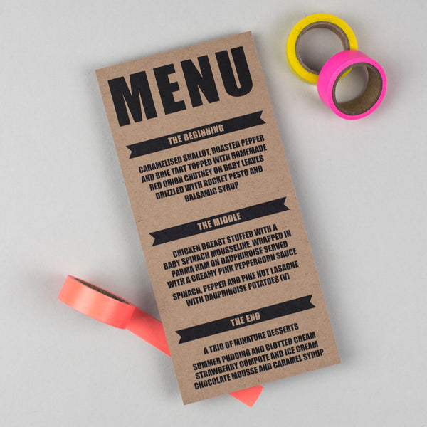 Retro Poster Wedding Menu