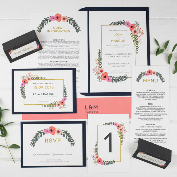 Modern Botanical Wedding Stationery