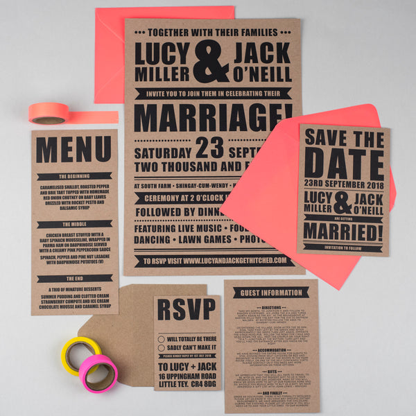 Retro Poster Wedding Stationery