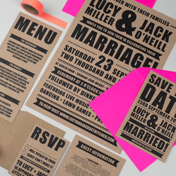 Festival Wedding Retro Poster Wedding Stationery