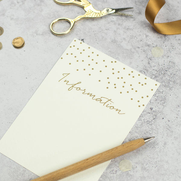 Gold Confetti DIY Wedding Stationery