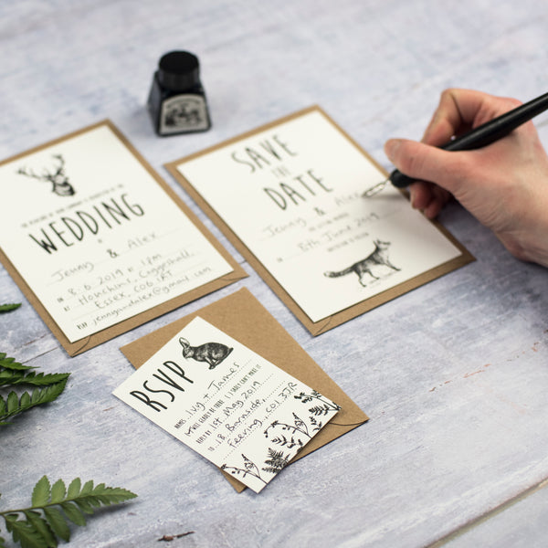 Rustic Enchanted Forest DIY Wedding Stationery