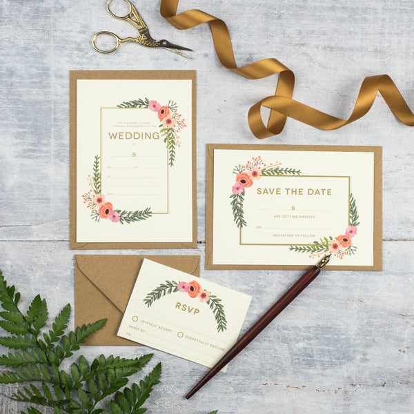 Modern Botanical DIY Wedding Stationery