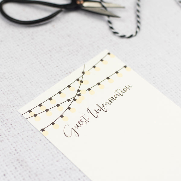 String Lights DIY Wedding Stationery