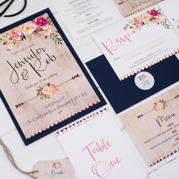 Boho Floral Save The Date